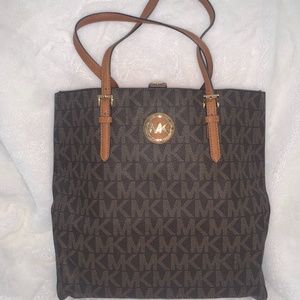 Brown and Tan MK Tote